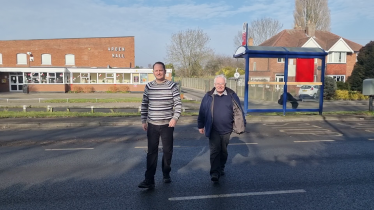 Alan and Leslie inspect the location of the proposed Zebra Crossing